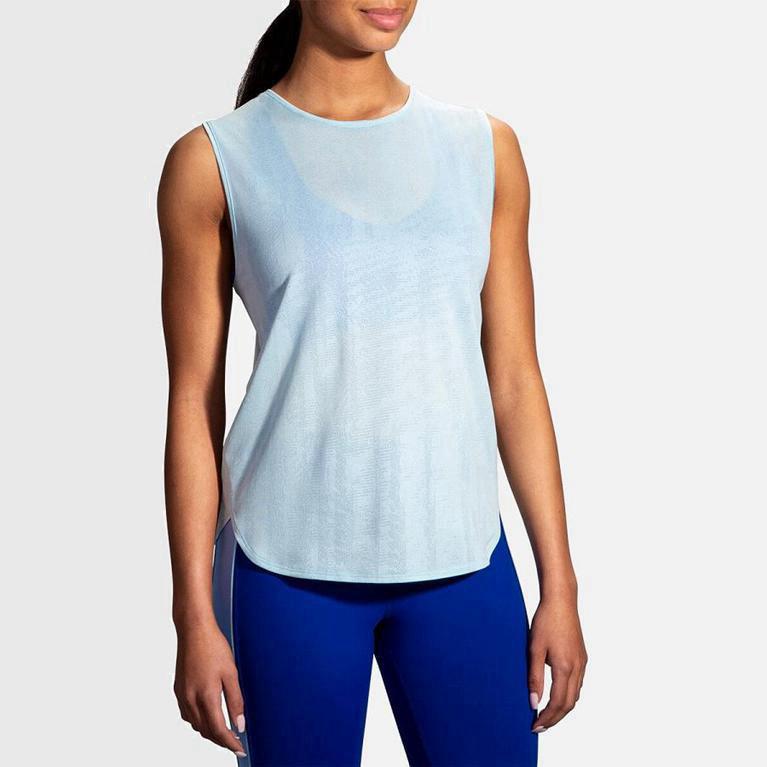 Brooks Spirit Israel - Women's Running Tank Top - Blue (93512-JUOD)